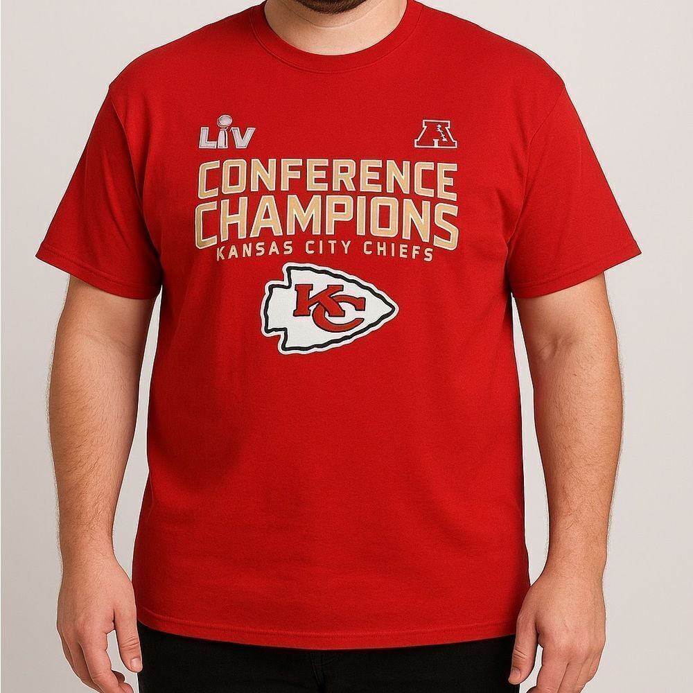 Kansas City Chiefs Super Bowl LIV Conference Champs T-Shirt Fanatics Men’s 2XL